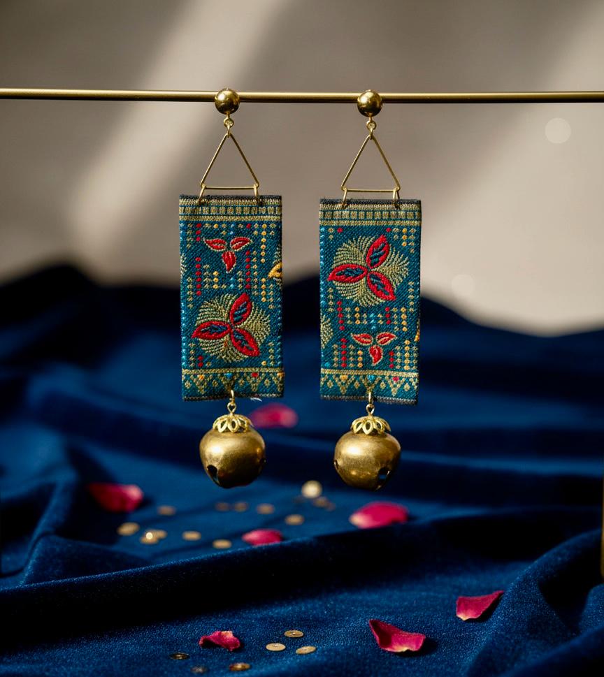 Indigo Muse Textile Earrings