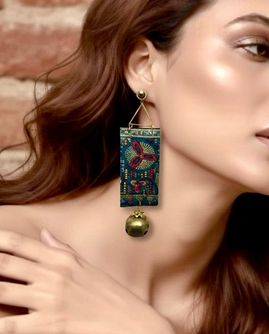 Indigo Muse Textile Earrings