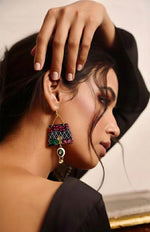 Elegant Handcrafted textile drop earrings