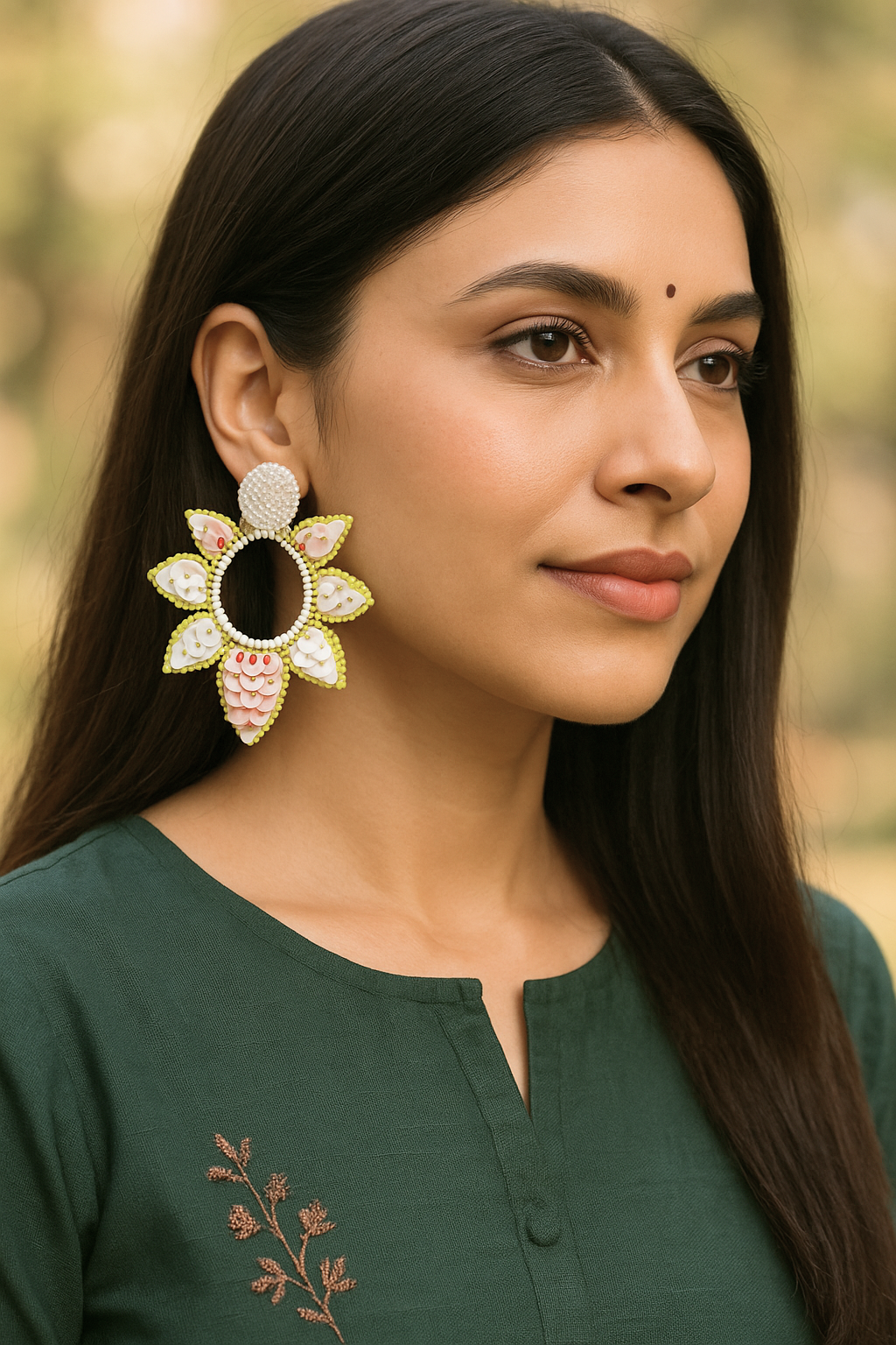 Phoolvari Handcrafted Bloom Beaded Earrings — Nature Inspired Boho Earrings India