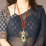 Rudrani Dhokra Warrior Goddess Pendant Necklace — Bastar Craft Tribal Jewellery India
