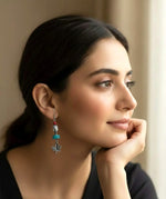 Tribal Buddha Turquoise Drop Earrings