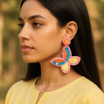 Titli Tanaaz Handcrafted Butterfly Beaded Earrings — Festive Quirky Earrings India