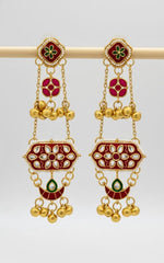 Rangrani Kundan Jhumka Drop Earrings