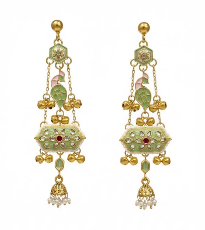 Gulbahaar Kundan Charm Drop Earrings