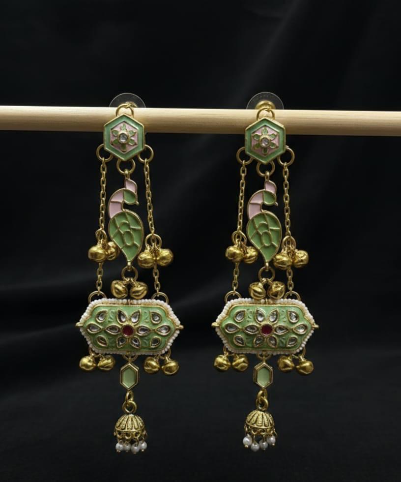 Gulbahaar Kundan Charm Drop Earrings