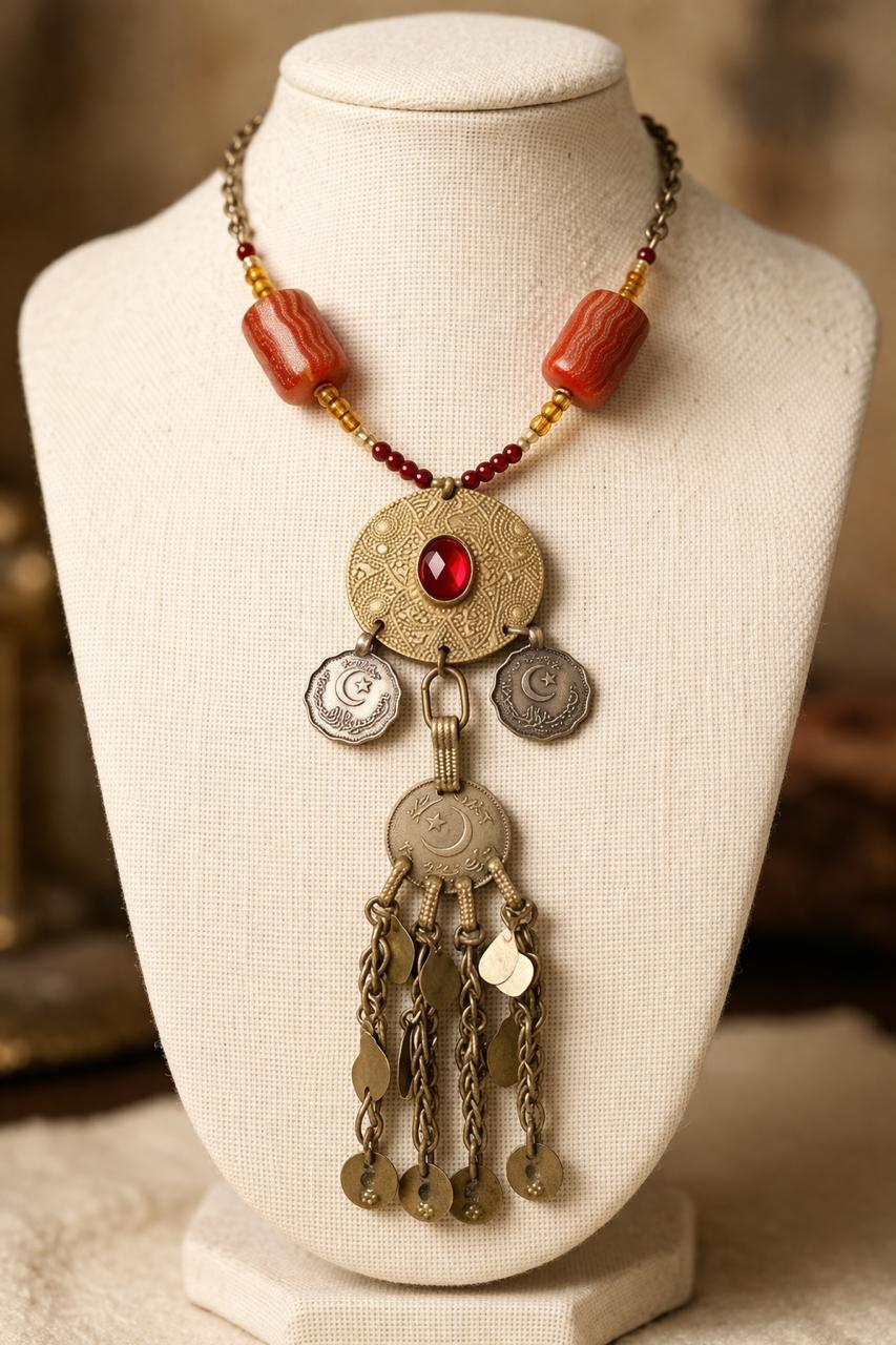 Afghan Nomadic Kuchi Statement Necklace
