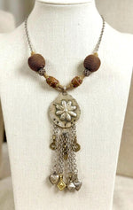 Afghan Tribal Kuchi Statement Necklace With Tassel Charms