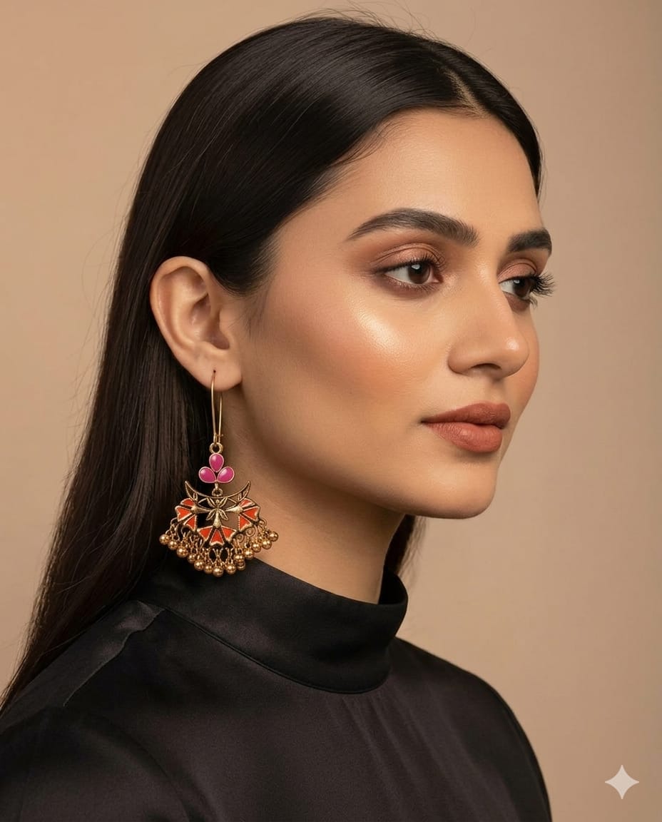 Marigold Bloom Ghungroo Drop Earrings