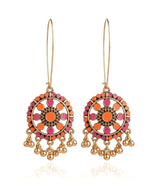 Sundial Mandala Ghungroo Drop Earrings