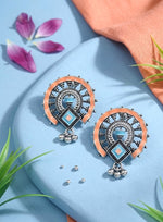 Aztec Arch Enamel Stud Earrings