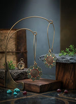 Sage Lotus Mandala Drop Earrings