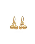 Golden Cherry Hoop Earrings