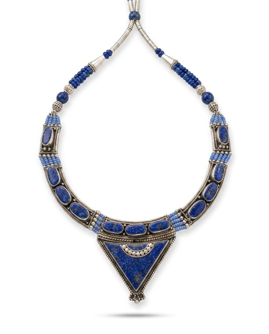 Lapis Lazuli Afghan Bib Necklace