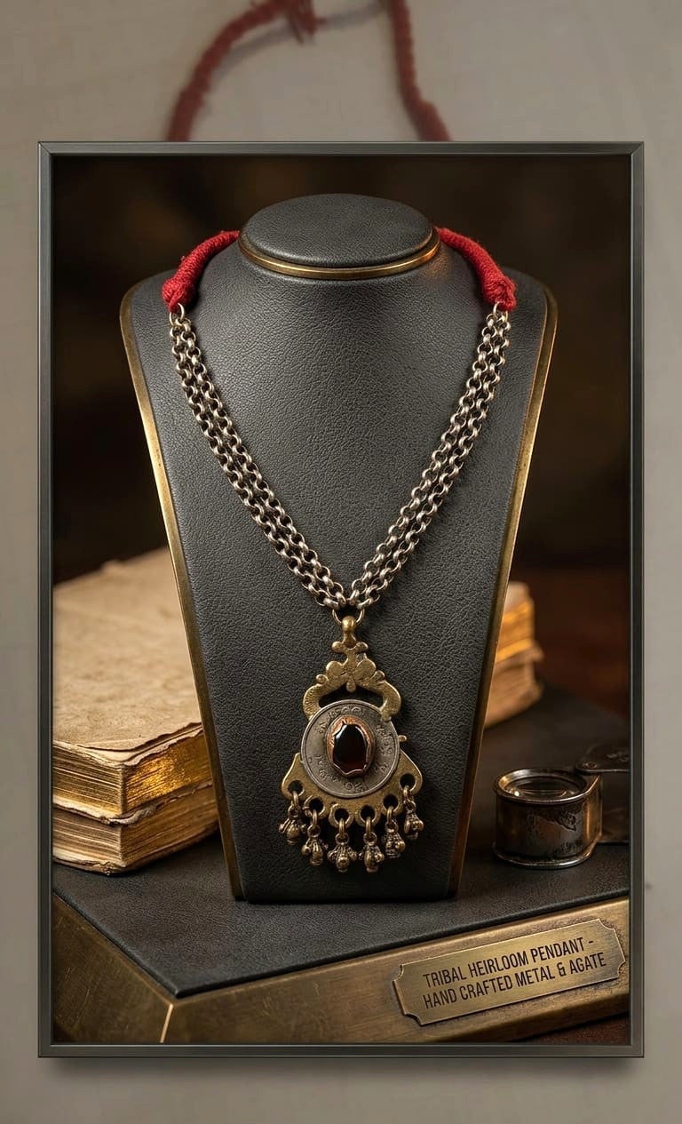 Carnelian Chain Afghan Long Necklace