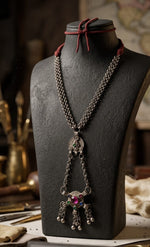 Multistone Cross Afghan Chain Necklace