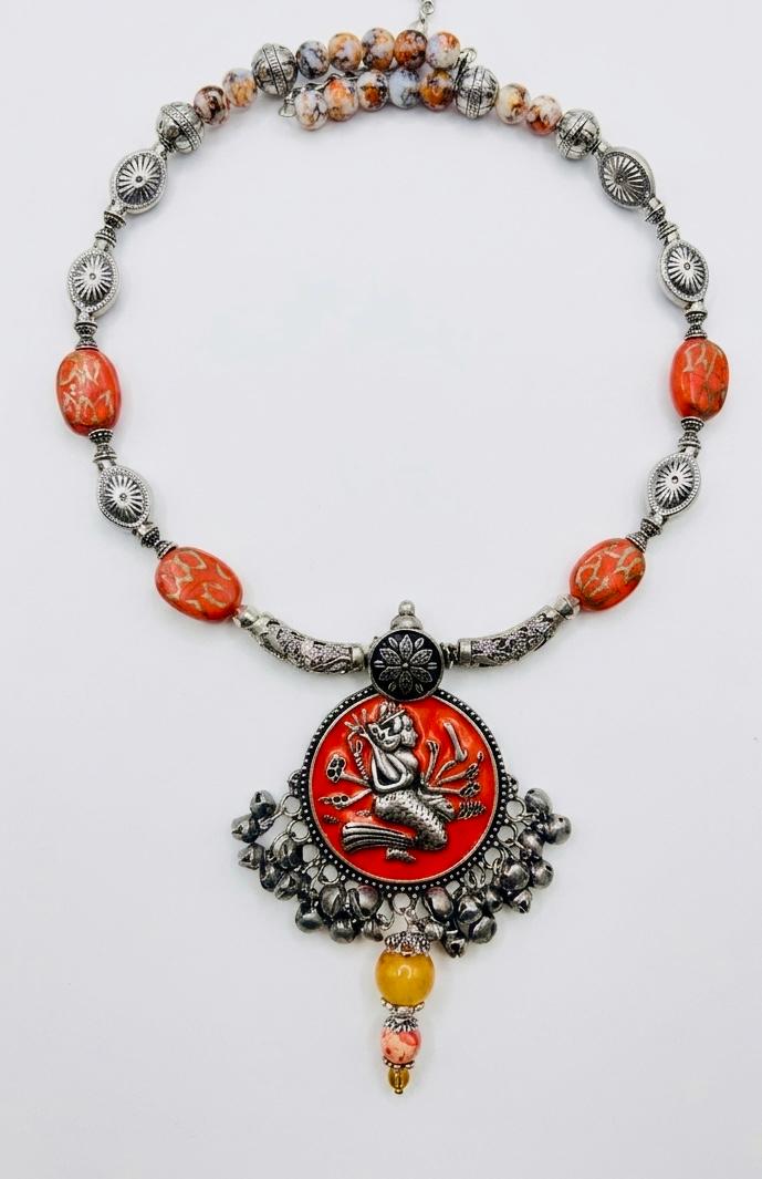 Durga Shakti Terracotta Bead Necklace