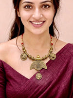 Tribal Arch Spiral Goddess Coin Necklace
