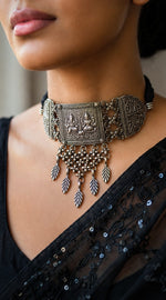Lakshmi Vishnu Amulet Bar Necklace