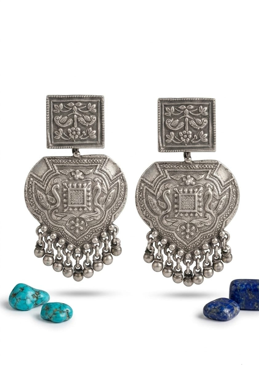 Mayura Bird Jhumka Drop Earrings