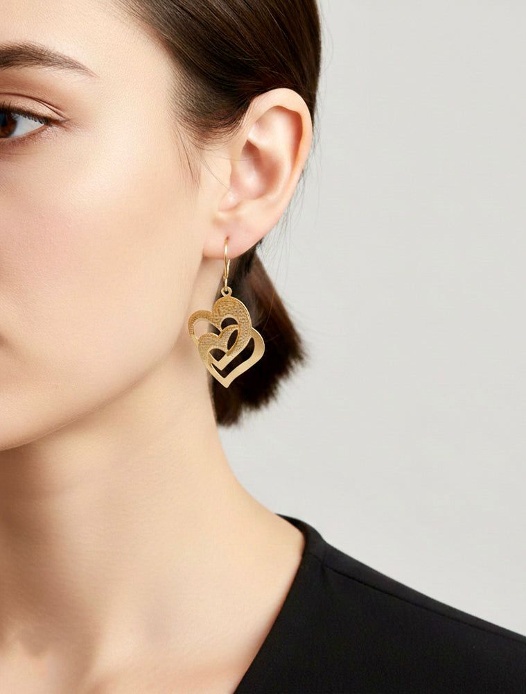 Gold Heart Moon Pearl 6-in-1 Earrings Set