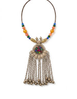 Panchrang Tassel Pendant Necklace