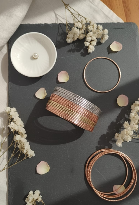 Tri Glint Bangle Set