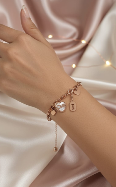 Blush Heart Link Bracelet