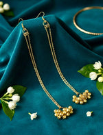 Gold Tone Long Dejhoor Earrings