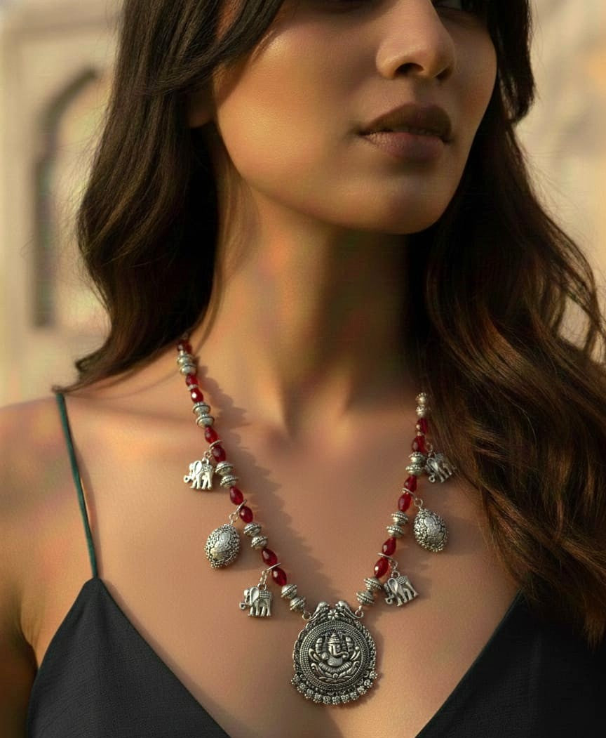 Elephant Motif Tribal Necklace