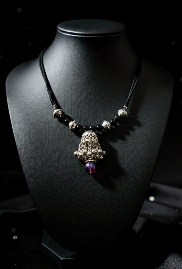 Black Oxidised Tribal Necklace