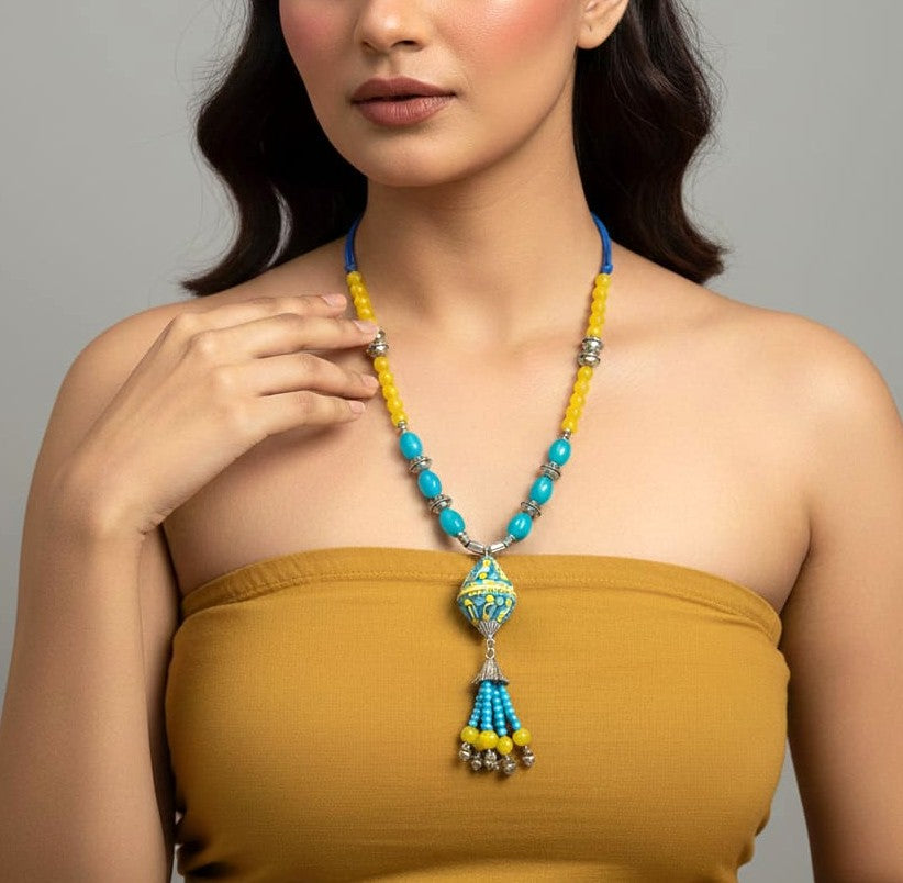 Yellow Turquoise Tribal Necklace