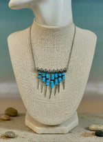 Tribal Turquoise Spike Necklace