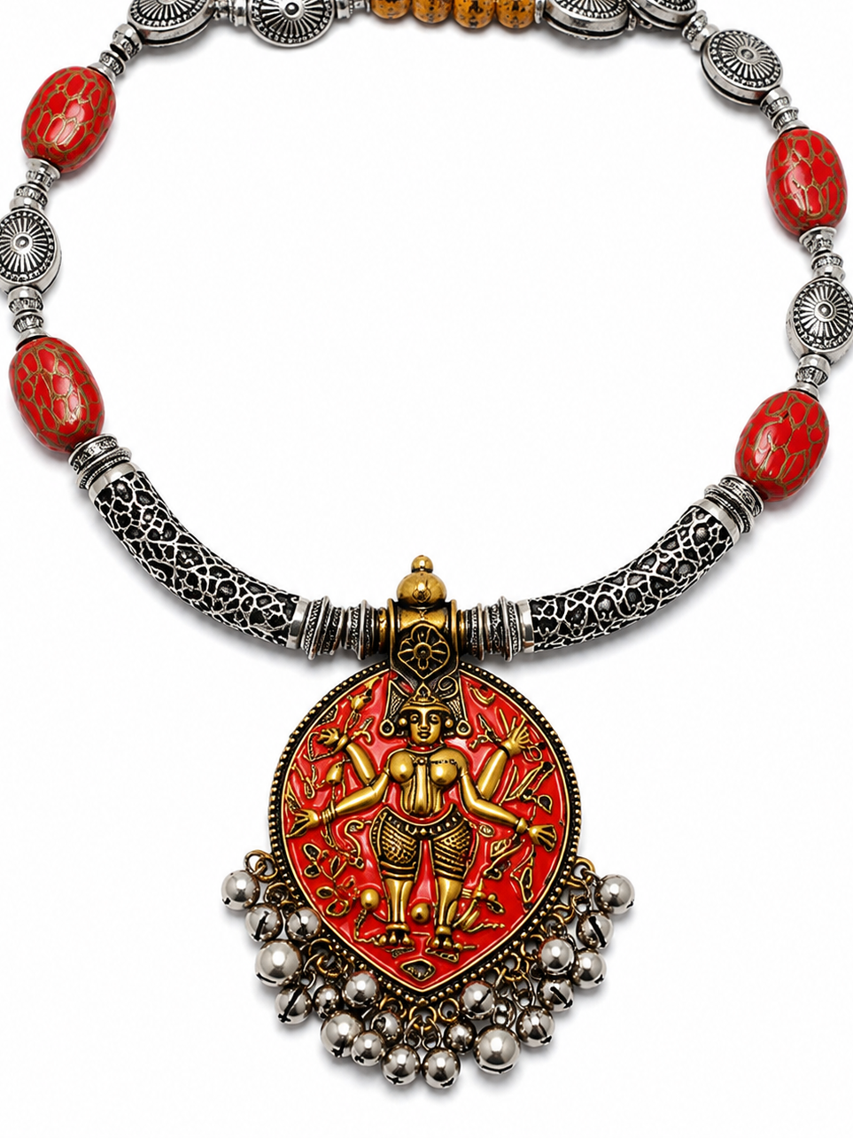 Durga Shakti Terracotta Bead Necklace