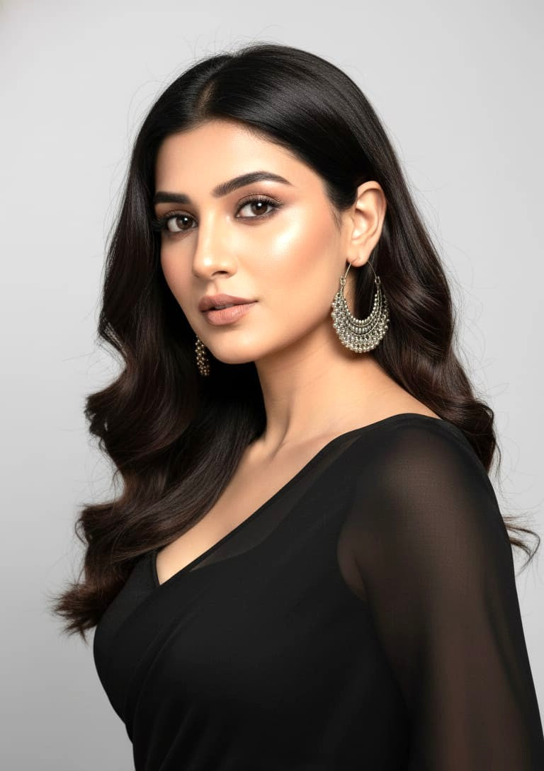 Noor Silver Chand Hoops