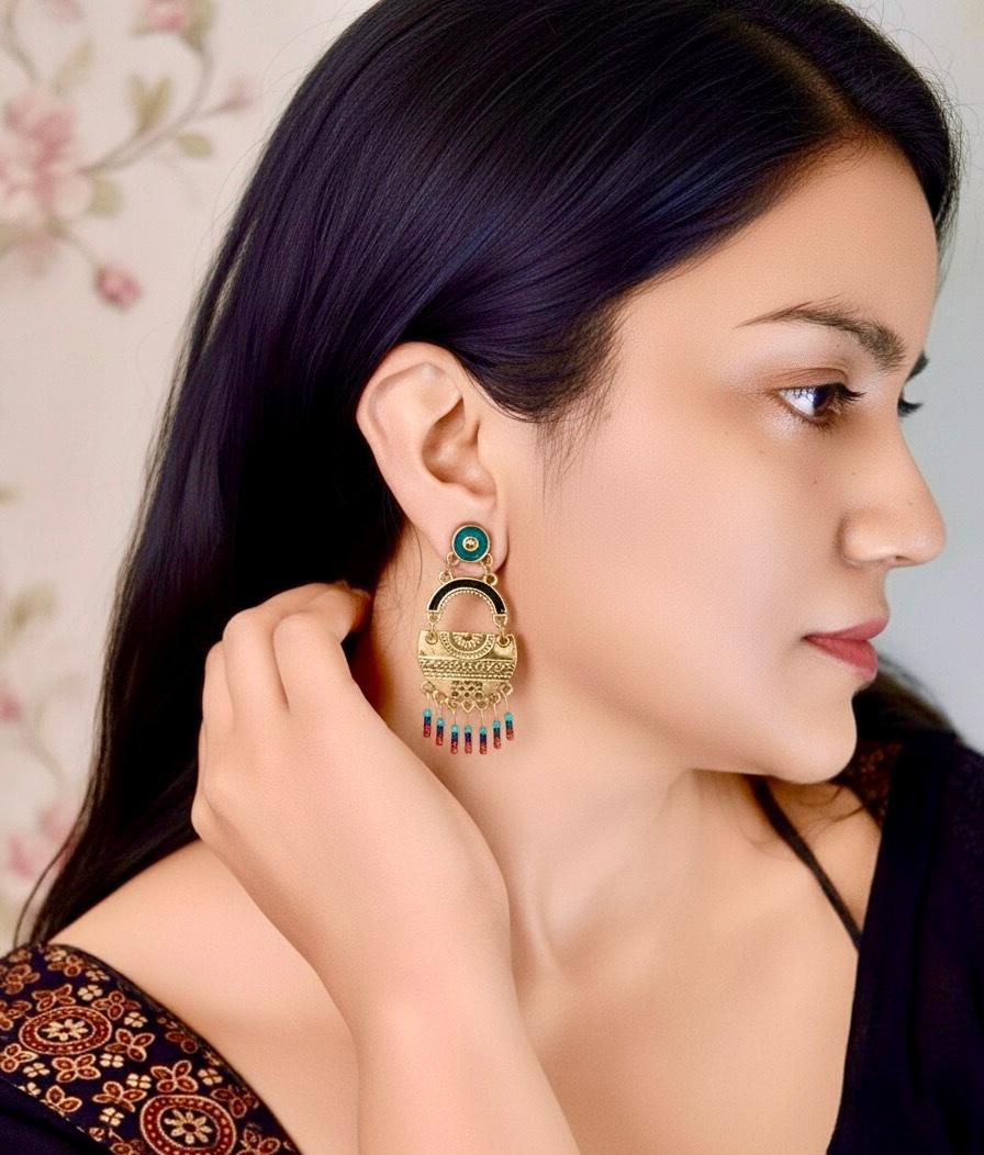 Zahra Gold Bead Chandbalis