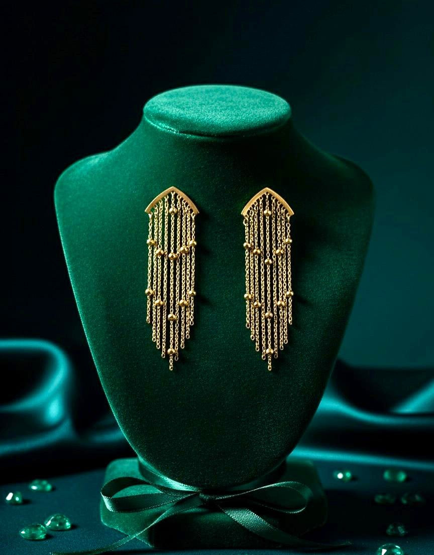 Naira Regal Chain Drape Earrings