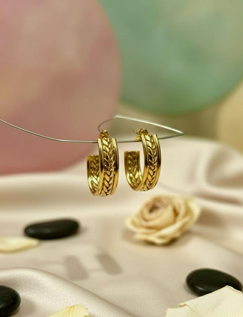 Golden Weave Hoops