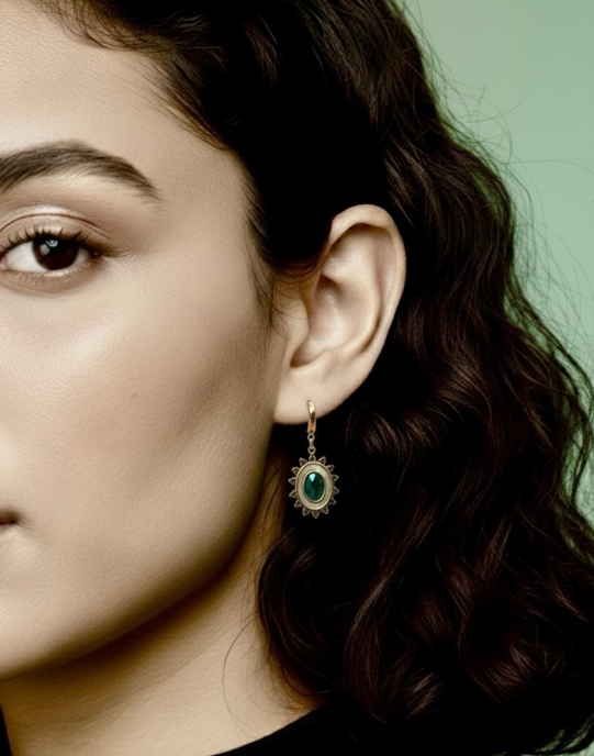 Emerald Glow Hoops