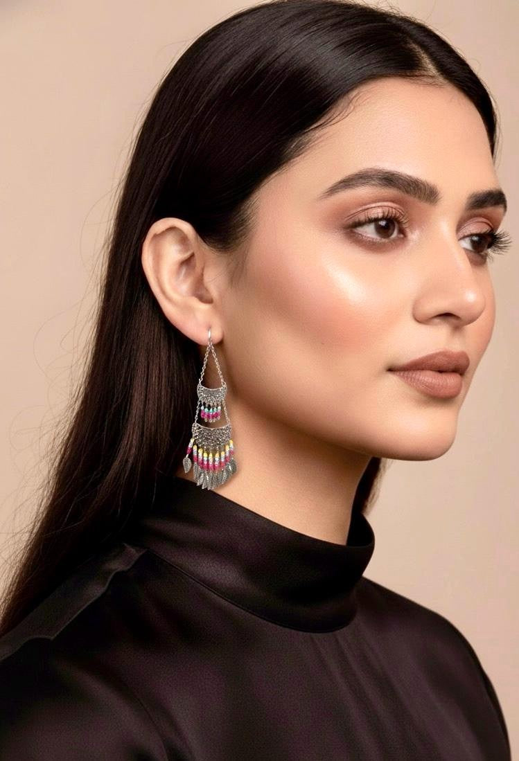 Ruhani Scarlet Fringe Earrings