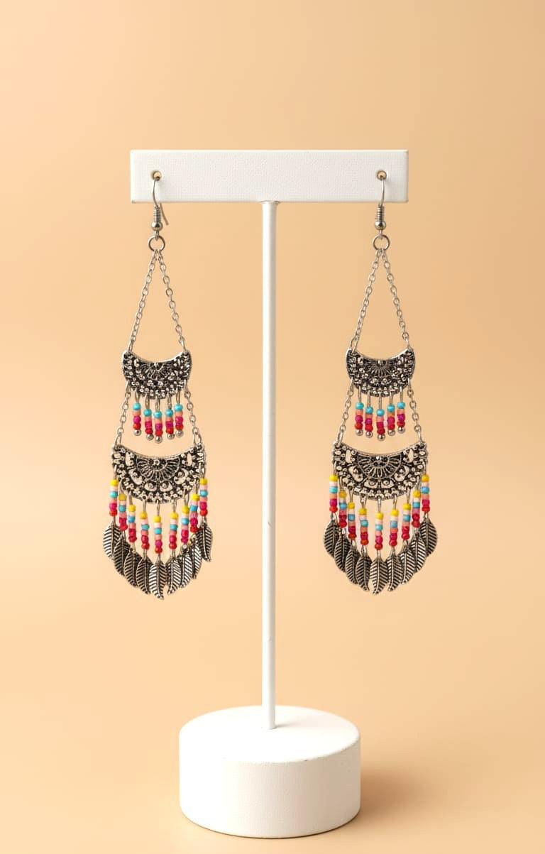 Ruhani Scarlet Fringe Earrings