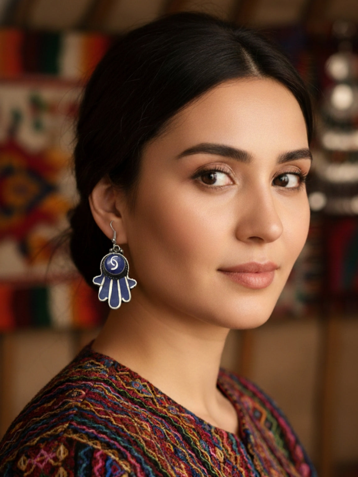 Zarina Lapis Turkmen Earrings