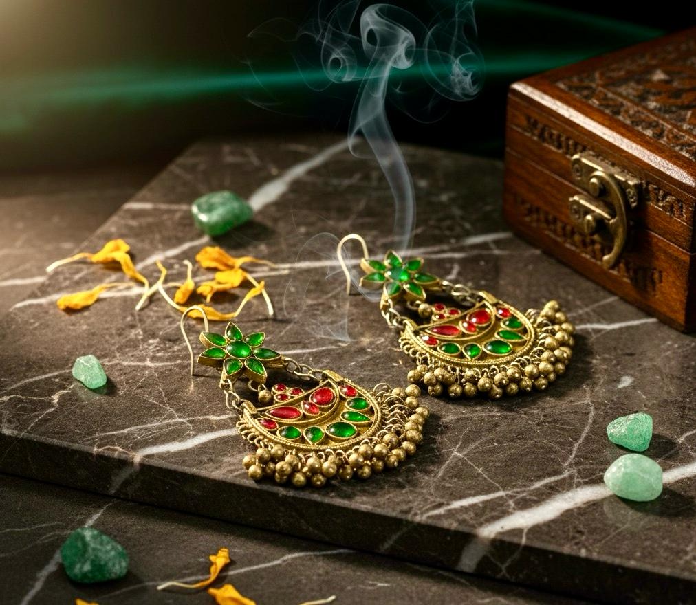 Noor Jhalar Crescent Earrings