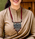 Royal Procession Garnet Drop Tribal Necklace