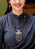 Warrior Queen Red Onyx Pendant Necklace