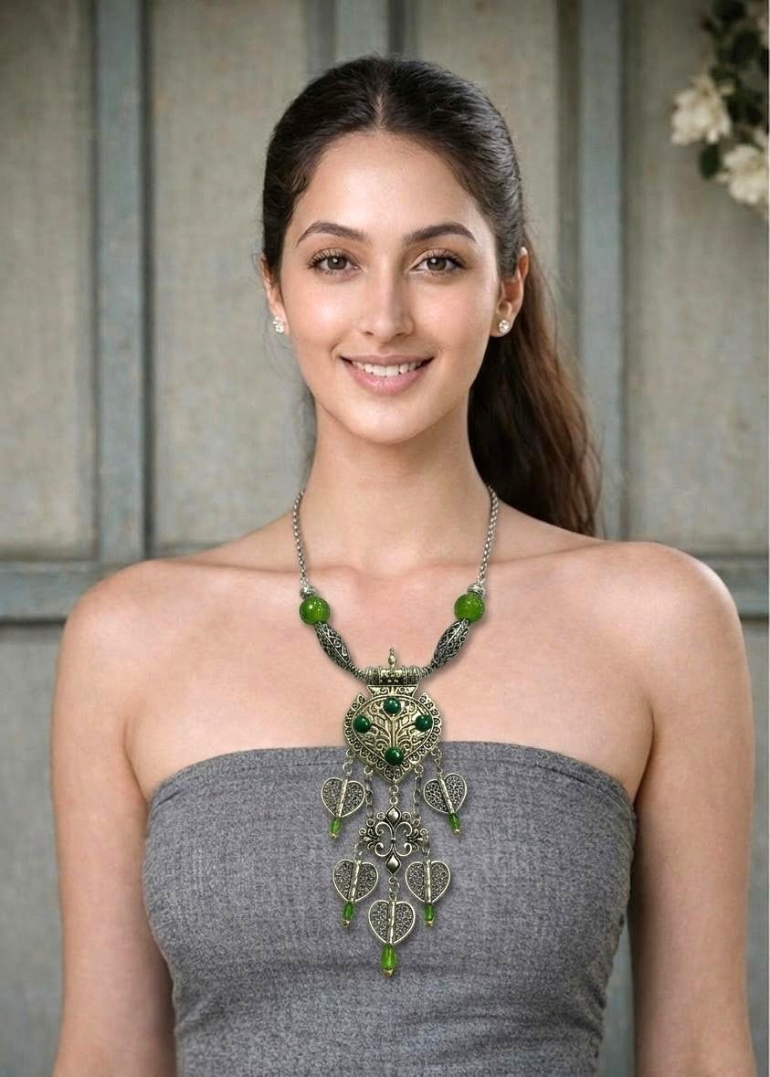 Ottoman Emerald Filigree Heritage Necklace