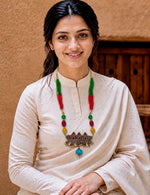 Afghan Kuchi Multicolour Ghungroo Tassel Necklace
