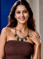 Nilgiri Spiral Turquoise Charm Necklace