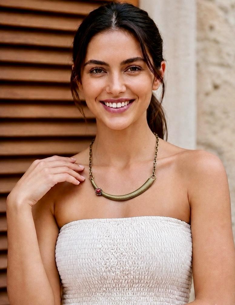 Tora Coiled Brass Collar Necklace