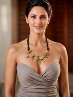 Vanya Dhokra Brass Leaf and Bird Vine Tribal Necklace for Women